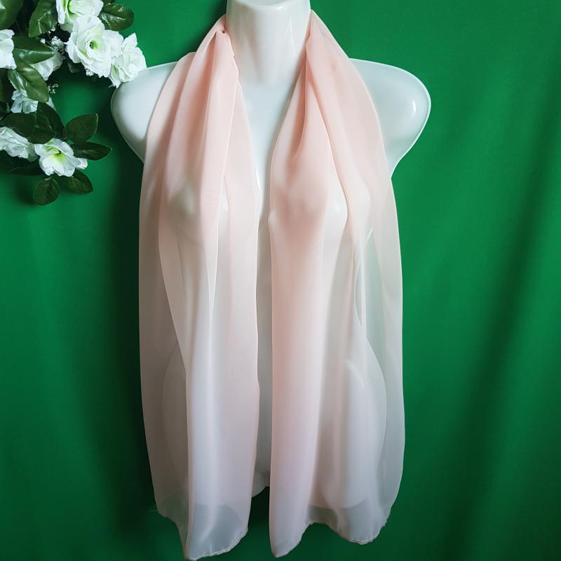 ESKÜVŐ SÁL49 - Menyasszonyi muszlin stóla, sál - barack