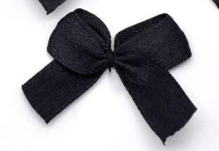 ESKÜVŐI dekor - 20x30mm-es Fekete szatén masni