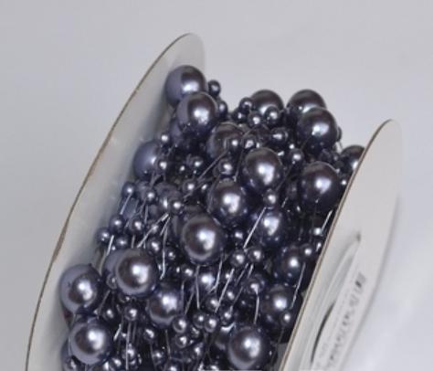 ESKÜVŐI dekoráció DEK14 – Vintage kék színű gyöngyös szilikonszál - méterre