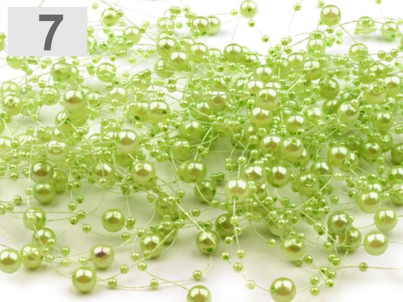 ESKÜVŐI dekoráció DEK16 - Almazöld színű gyöngyös szilikonszál - 130cm