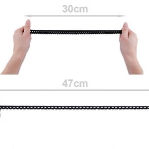 17SZG06 - 17mm-es bézs csipke mintás gumi szalag / pikó, bugyi 90cm