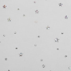 ANY36 - Ruha tüll / dekor hologramos csillagos hópihe mintával - ezüst alapon