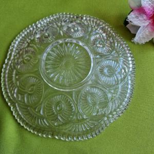 CSE57 - Metszett mintás üveg desszertes tányér
