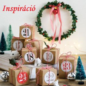 DEK57 - Adventi naptár matrica - Arany, ezüst, kék karácsonyi díszes