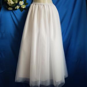 ESKÜVŐ ASZ36B – 4+1 rétegű hófehér maxi tüll szoknya