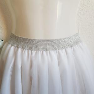 ESKÜVŐ ASZ36B2 – 5 rétegű hófehér maxi tüll szoknya csillogós derékkal