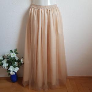 ESKÜVŐ ASZ36J – 5 rétegű arany maxi tüll szoknya csillogós derékkal