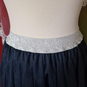 ESKÜVŐ ASZ36L – 5 rétegű sötétkék maxi tüll szoknya csillogós derékkal