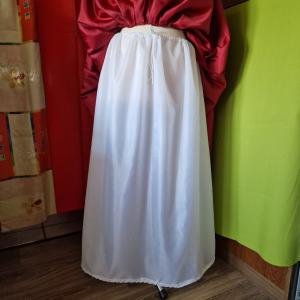 ESKÜVŐ ASZ44 – Toalett segítő fehér selyem alsószoknya (wc-zést könnyítő)