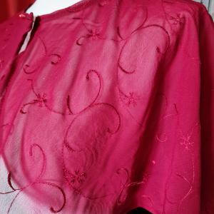 ESKÜVŐ ASZ45B – Hímzett hosszú bordó színű muszlin szoknya