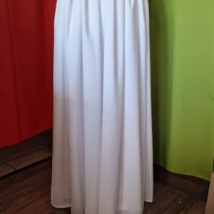 ESKÜVŐ ASZ51 – Maxi hófehér színű nyitott elejű muszlin szoknya