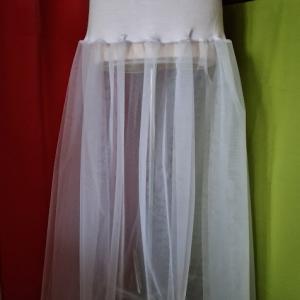 ESKÜVŐ ASZ59  - Rugalmas pamut és tüll fehér menyasszonyi alsószoknya