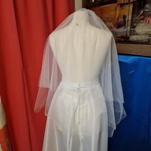 ESKÜVŐ ASZ94 - Fehér szelyem menyasszonyi alsószoknya, fedőréteg