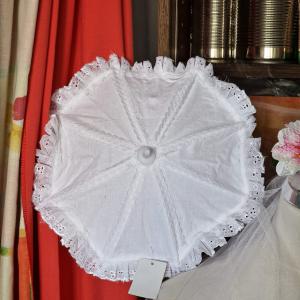 ESKÜVŐ BBR30 - Hófehér színű madeira csipkés mini baba ernyő