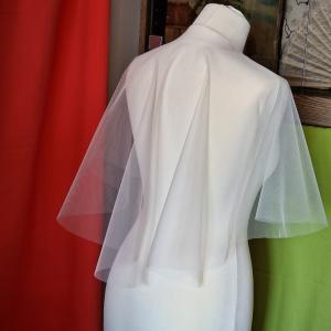 ESKÜVŐ BOL112 - Elegáns megkötős tüll boleró, pelerin
