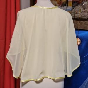 ESKÜVŐ BOL138 - Elegáns halvány sárga színű muszlin boleró, pelerin