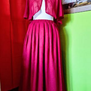 ESKÜVŐ BOL68 - Elegáns hímzett bordó muszlin boleró, pelerin