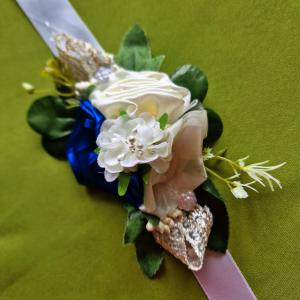 ESKÜVŐ CSD41B - Kék és ekrü árnyalatú csuklódísz