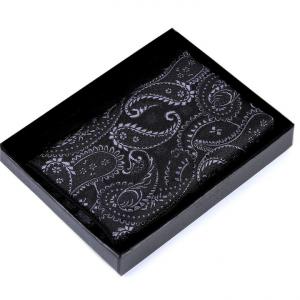 ESKÜVŐ DZS03 - Kétoldalas elegáns szatén török mintás díszzsebkendő dobozban