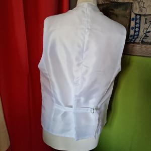 ESKÜVŐ FME02 - Hófehér selyem alkalmi férfi mellény 50/L