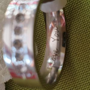 Esküvő GYR46 - Kristály köves ezüst színű acél karika gyűrű