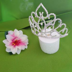 ESKÜVŐ HAD115 - 9cm magas Menyasszonyi Tiara, Korona, Hajdísz fésűvel