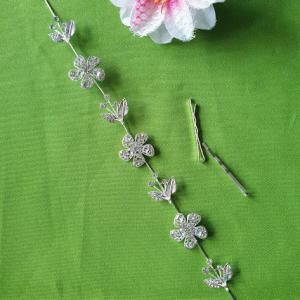 ESKÜVŐ HAD116 - 28cm-es Menyasszonyi strasszköves virágos hajdrót, hajdísz