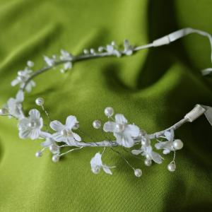 ESKÜVŐ HAD155 - Apró virágos gyöngyös menyasszonyi hajpánt, hajdísz