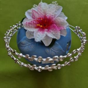 ESKÜVŐ HAD166 - Menyasszonyi strasszköves dupla hajpánt, hajdísz