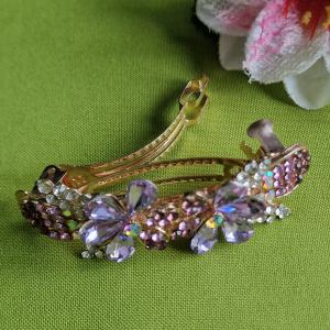 ESKÜVŐ HAD214 - Menyasszonyi strasszköves, virág mintás franciacsat