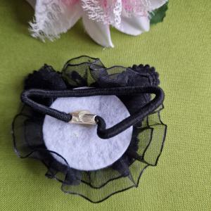 ESKÜVŐ HAD220 - Flitteres fekete pillangós, fodros hajgumi