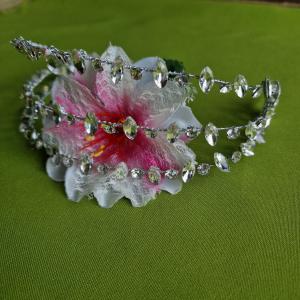 ESKÜVŐ HAD228 - Menyasszonyi kristályköves 3 soros hajpánt, hajdísz