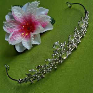 ESKÜVŐ HAD229 - Menyasszonyi kristályköves Tiara, hajpánt, hajdísz 30mm