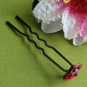 ESKÜVŐ HAD233 - Piros - borvörös és lila színű strasszköves hajtű