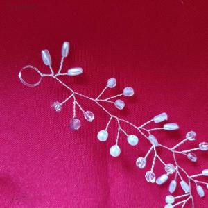 ESKÜVŐ HAD34 - 52-54cm-es Menyasszonyi fehér gyöngyös hajdrót, hajdísz