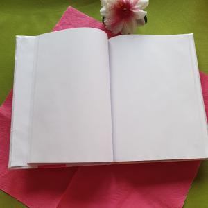 ESKÜVŐ KIEG01 - Hófehér szatén bevonatú Vendégkönyv, Emlékkönyv