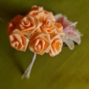 ESKÜVŐ MCS33 - rózsa csokor, bokréta 20x80mm - narancs