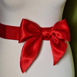 ESKÜVŐ MÖV08 - Szatén masnis menyasszonyi öv - több színben