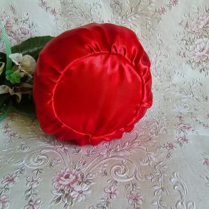 ESKÜVŐ MSZ16 - Menyasszonyi szütyő, tatyó csipke galléros piros szatén