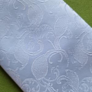 ESKÜVŐ NYD02 - Hófehér színű selyem szatén nyakkendő + díszzsebkendő