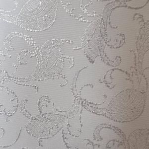 ESKÜVŐ NYD03 - Hófehér színű levél mintás selyem szatén nyakkendő