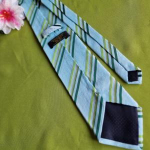ESKÜVŐ NYK56 - Zöld csíkos selyem nyakkendő