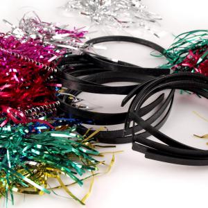 FARSANG, SZILVESZTER HPT39 -  Pom-pom szarvacskás gyerek hajpánt, hajráf