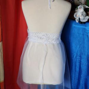 FEN128 - Női fehérnemű szett - Tüll csipkés babydol, hálóing nyitott tangával