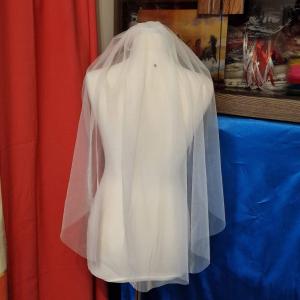 FTY147 - 1 rétegű, szegetlen, Ekrü menyasszonyi fátyol 78x120cm