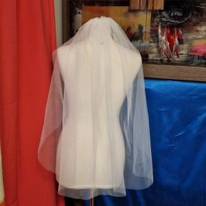 FTY148 - 1 rétegű, szegetlen, Ekrü menyasszonyi fátyol 78x140cm