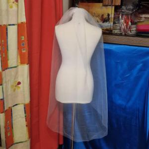 FTY149 - 1 rétegű, szegetlen, Ekrü menyasszonyi fátyol 110x120cm