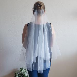 FTY95 - 1 rétegű, szegetlen, Hófehér menyasszonyi körfátyol 140cm