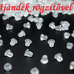 MAD21 - Műanyag beszúrós fülbevaló alap párban, ajándék rögzítővel