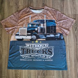 Nagyméretű Csőrös  Kamion mintás férfi póló 4XL